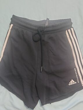 adidas Black Shorts Small With White Side Stripes